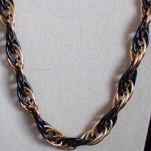 Vintage Two-Tone Rope Chain Necklace